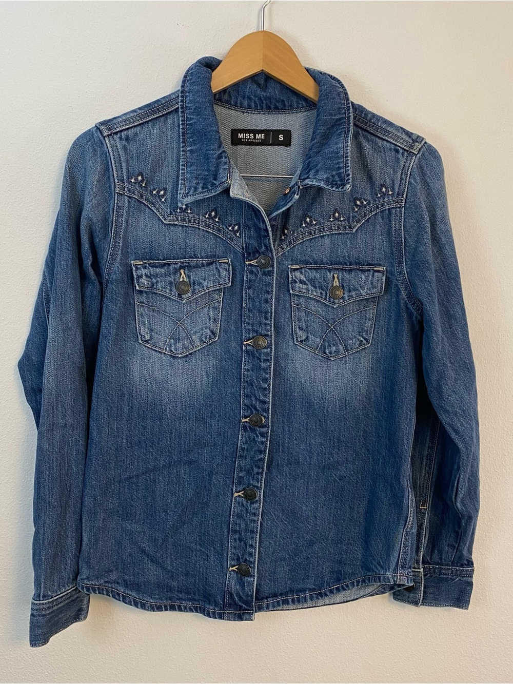Miss Me Denim Blue Jean Jacket Womens Small‎